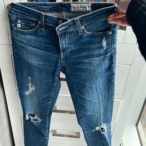 AG blue “the legging ankle” super skinny ankle jeans